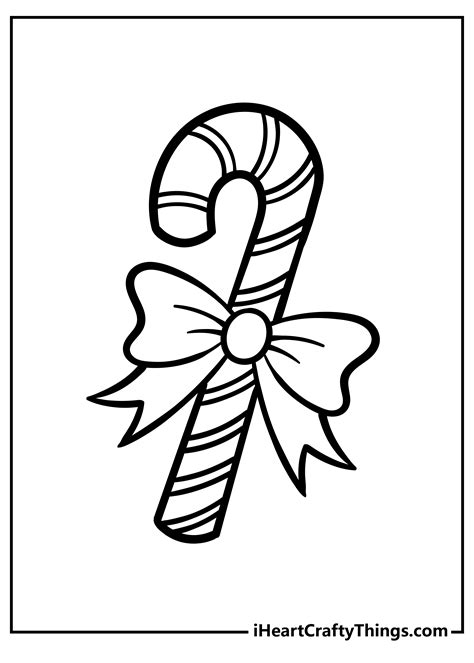 Candy Cane Coloring Pages Simple