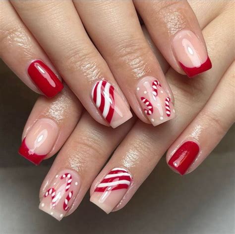 Candy Cane Nails French