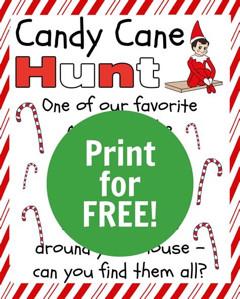 Candy Cane Scavenger Hunt Printable
