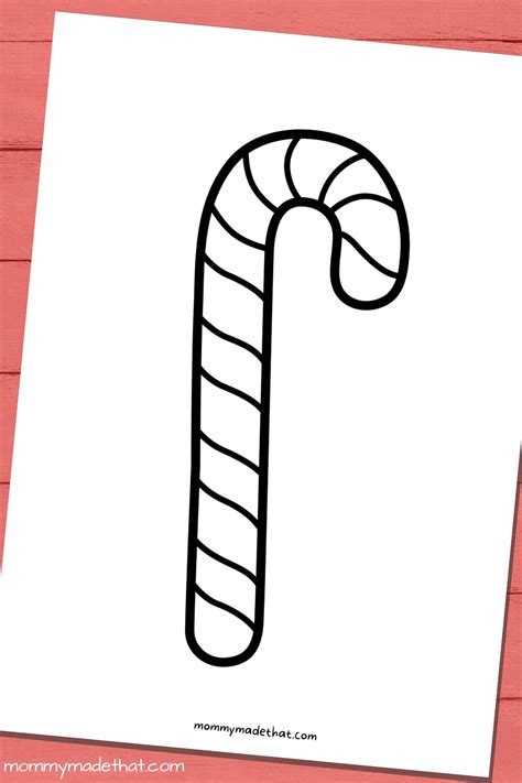 Candy Cane Shape Printable