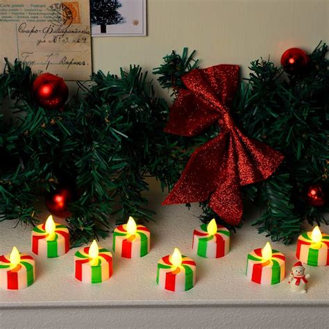 Candy Cane Tea Lights