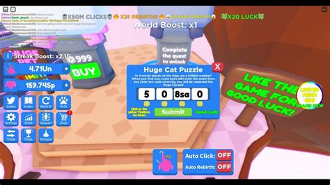 Candy Clicker Roblox Huge Cat Code