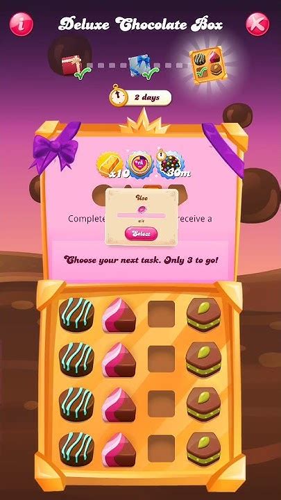 Candy Crush Chocolate Box Tasks