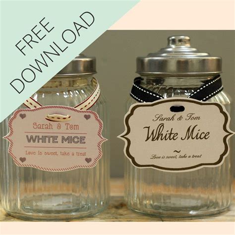 Candy Jar Labels For Wedding