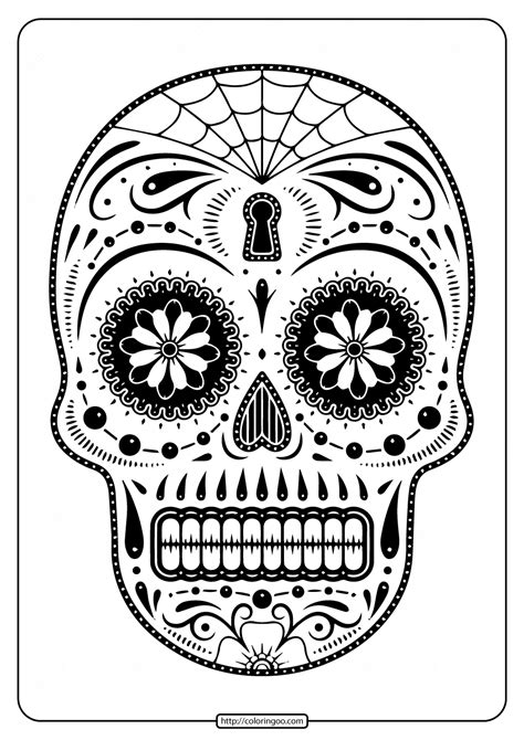 Candy Skull Coloring Page