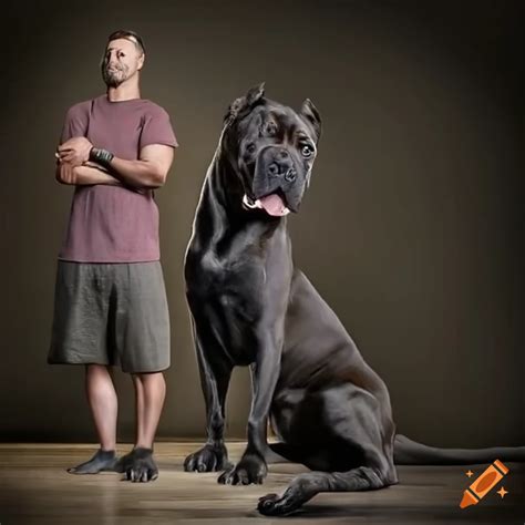 Cane Corso Next To Man