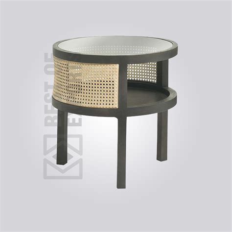 Cane Side Table Round