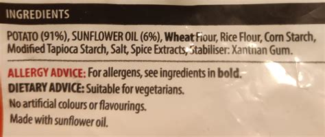 Canes Fries Ingredients