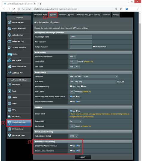 cannot access asus router web gui