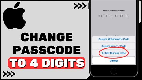 cannot change iphone passcode to 4 digits