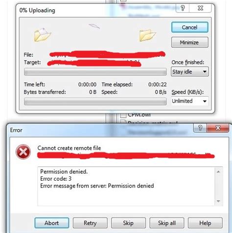 Cannot Create Remote File Winscp Error Code 4