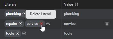 Cannot Delete Literal