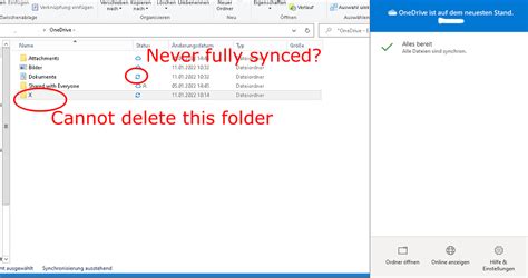 cannot delete onedrive folder