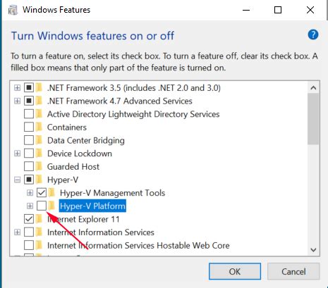 cannot install hyper v on windows 10