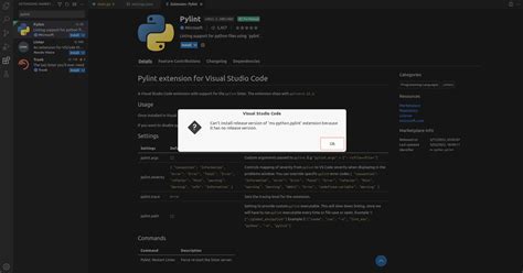 cannot install python extension visual studio code