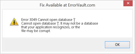 Cannot Open Database It May Be A Database That Your Application