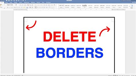 cannot remove border line in word