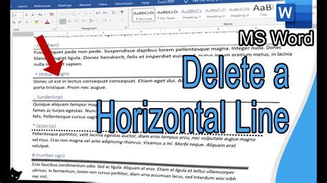 cannot remove horizontal line word document