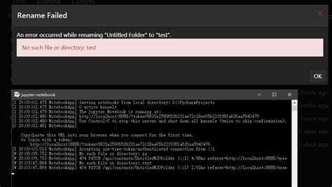 Cannot Rename File Or Directory Jupyter Notebook