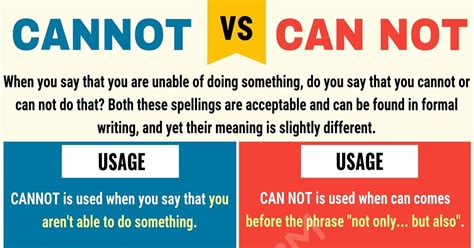 cannot vs could not