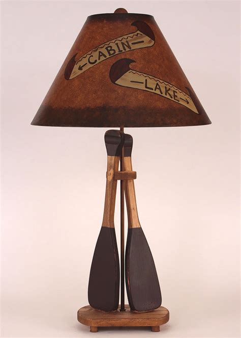 Canoe Paddle Floor Lamp Green and Brown