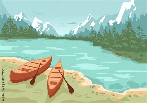 Canoe River Clipart