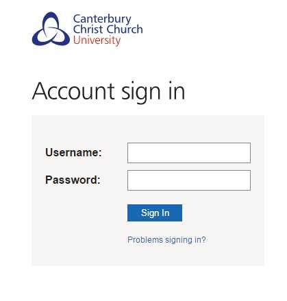 canterbury christ church email login