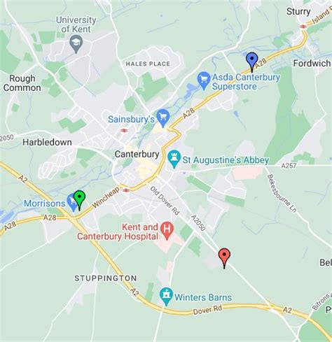 canterbury maps google
