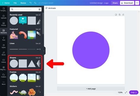Add Drop Shadow to Canva Shape