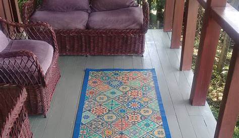 Custom handpainted canvas floorcloth rug French Country Rug