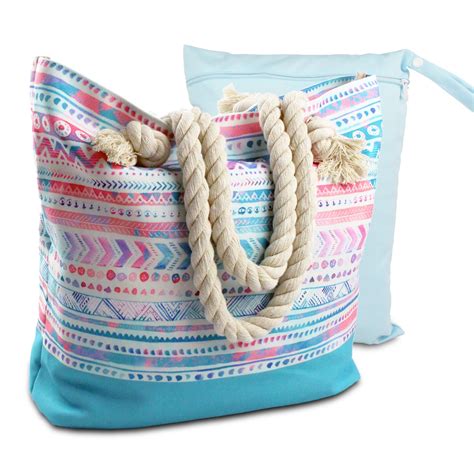 Canvas Beach Bag With Zipper