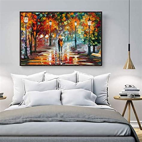 Canvas prints in a bedroom