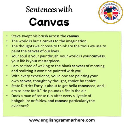 Canvas Sentence Examples
