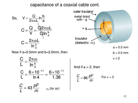 Capacitance Formula Cable