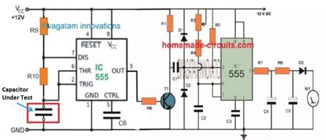 Capacitance Measurement Circuit Using 555
