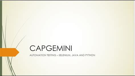 capgemini interview questions for python automation testing