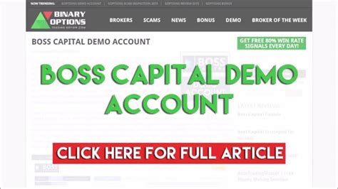 Boss Capital Demo Account YouTube