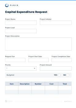 capital asset request form template