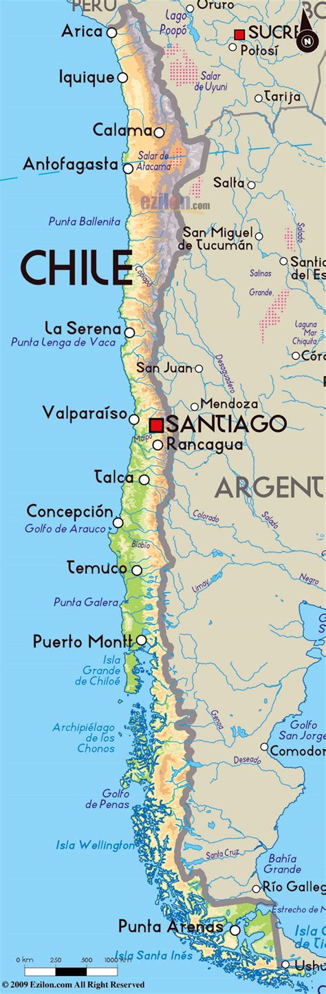 capital city of chile map