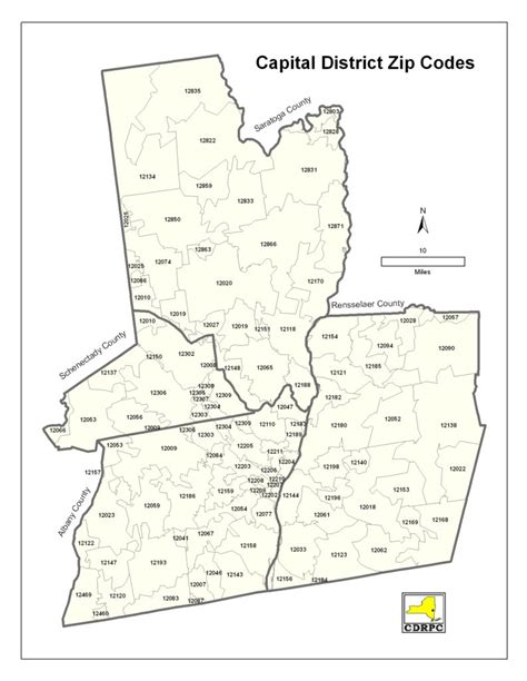 Capital District Zip Code Map