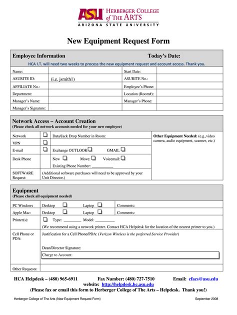 capital equipment request form template