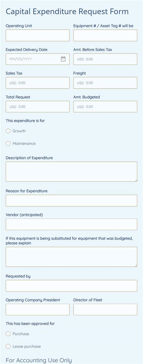 capital expenditure request form template