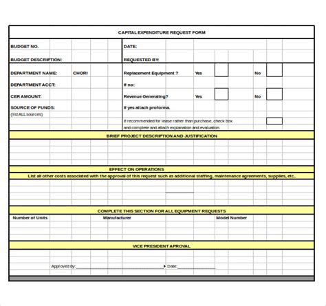 Capital Expense Request Template