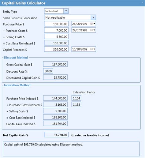 capital gains calculator 2023 australia