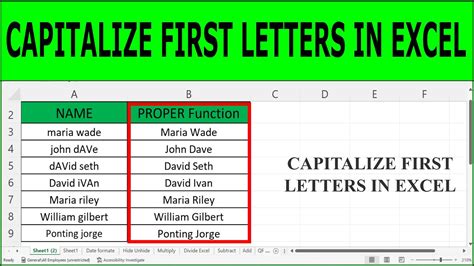 Capital Letters In Excel Sheet