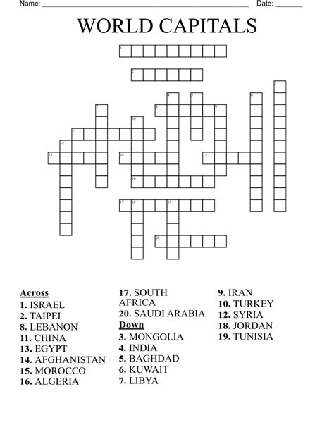 capital of qatar crossword clue