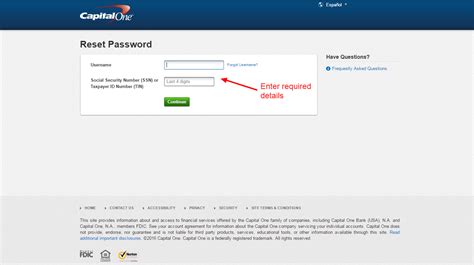 capital one credit login reset password