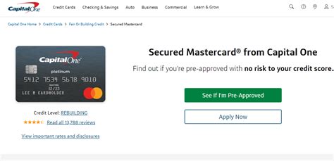 capital one secured credit card login
