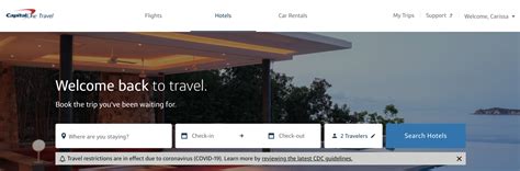 capital one travel hotel booking