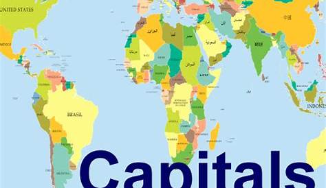 Capitals Of Countries In The World Quiz & Printable Geography Game Adventure